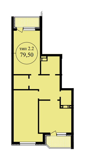 2-комнатная 79.5 м² в ЖК Шевченковский от 45 900 грн/м², Киев