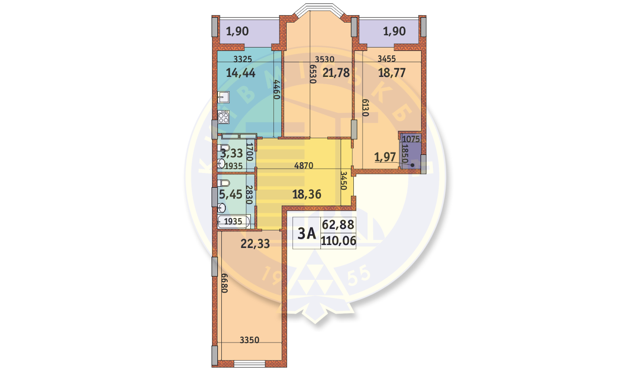 3-комнатная 110.06 м² в ЖК Подол Градъ от 47 000 грн/м², Киев