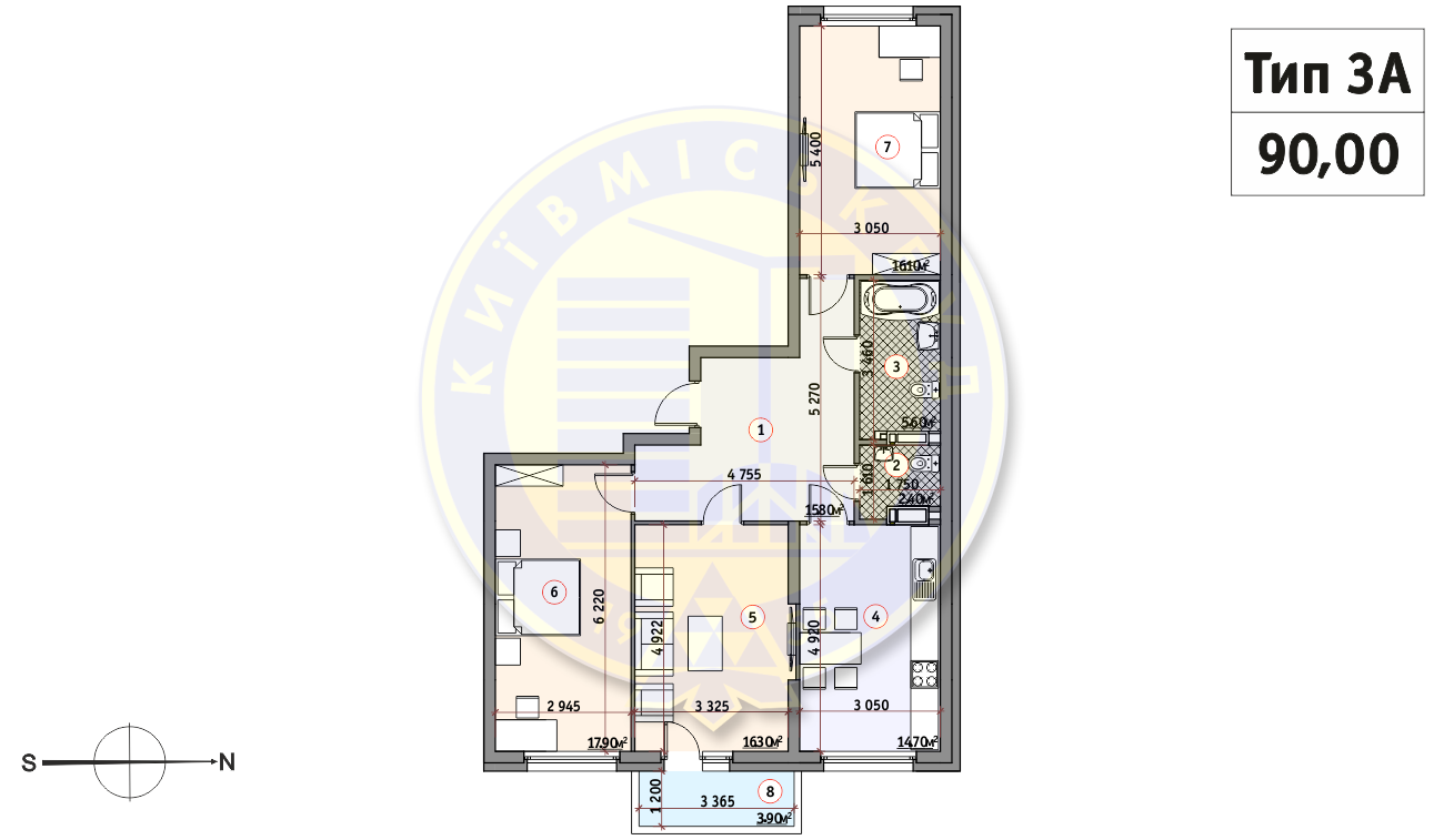 3-комнатная 90.1 м² в ЖК Кирилловский Гай от 31 284 грн/м², Киев