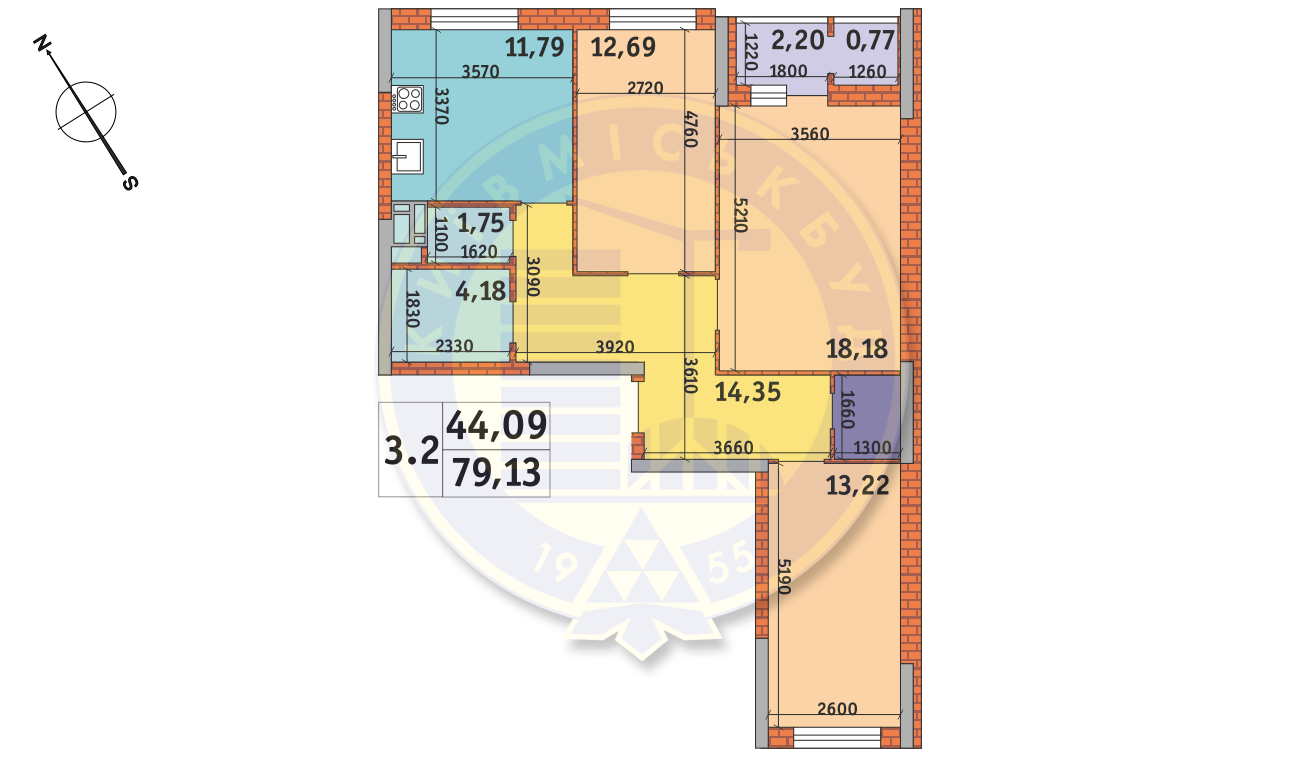 2-комнатная 79.13 м² в ЖК Пектораль от 22 050 грн/м², Киев