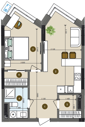 1-комнатная 55.41 м² в ЖК Chalet от 36 270 грн/м², Киев