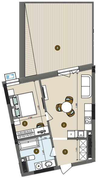 1-кімнатна 52.21 м² в ЖК Chalet від 36 270 грн/м², Київ