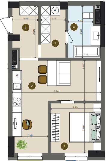 1-комнатная 47.75 м² в ЖК Chalet от 36 270 грн/м², Киев