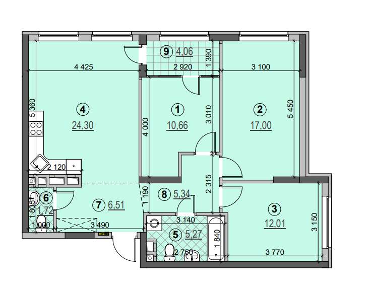 3-комнатная 86 м² в ЖК Галактика от 26 953 грн/м², Киев