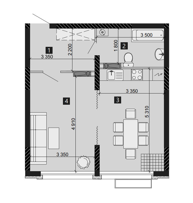 1-комнатная 48.39 м² в ЖК LIKO-GRAD Perfect Town от 35 000 грн/м², Киев