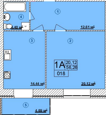 1-комнатная 56.25 м² в ЖК Turkish City от 19 000 грн/м², Винница