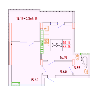 1-кімнатна 44.15 м² в ЖК Smart City від 20 300 грн/м², с. Крижанівка