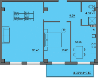 2-комнатная 76.45 м² в ЖК Лидерсовский от 42 600 грн/м², Одесса