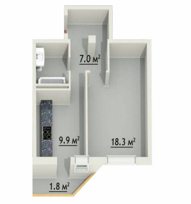 1-кімнатна 40.06 м² в ЖК Зодіак від 13 500 грн/м², Одеса