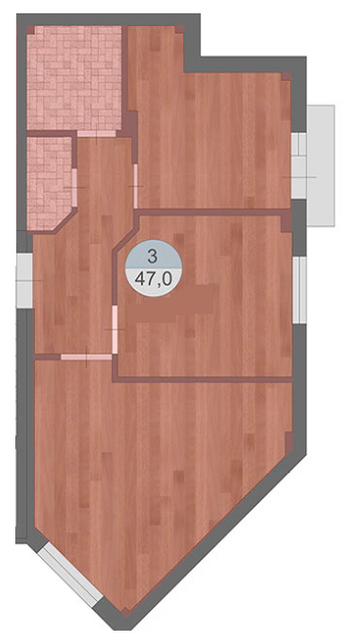 2-комнатная 47 м² в ЖК Клубный от 23 550 грн/м², Одесса