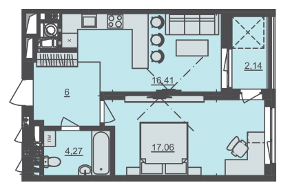 1-кімнатна 45.88 м² в ЖК Семицвіт від 33 500 грн/м², Львів