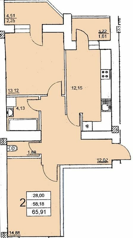 2-комнатная 65.91 м² в ЖК на Ефимова от 14 500 грн/м², Одесса