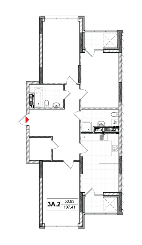 3-кімнатна 106.77 м² в ЖК CITY HUB від 47 000 грн/м², Київ