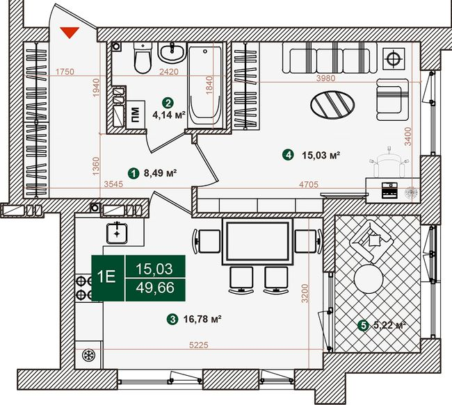 1-комнатная 49.66 м² в ЖК Forest Park от 23 000 грн/м², Киев