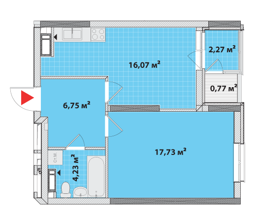 1-кімнатна 47.82 м² в ЖК Академ-Квартал від 24 800 грн/м², Київ