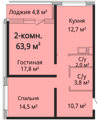 2-кімнатна 63.9 м² в ЖК Альтаїр 3 від 20 550 грн/м², Одеса