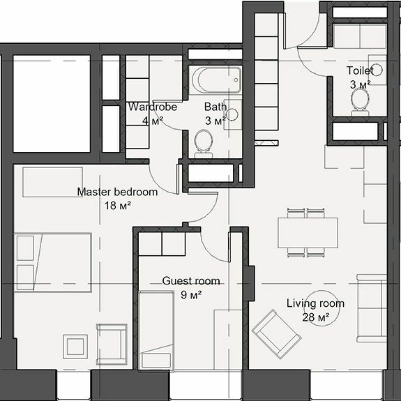 2-комнатная 65 м² в Апарт-комплекс Kristal Plaza от 48 800 грн/м², Львов