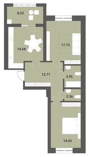 2-кімнатна 77 м² в ЖК Софіївські Липки від 18 000 грн/м², с. Софіївська Борщагівка