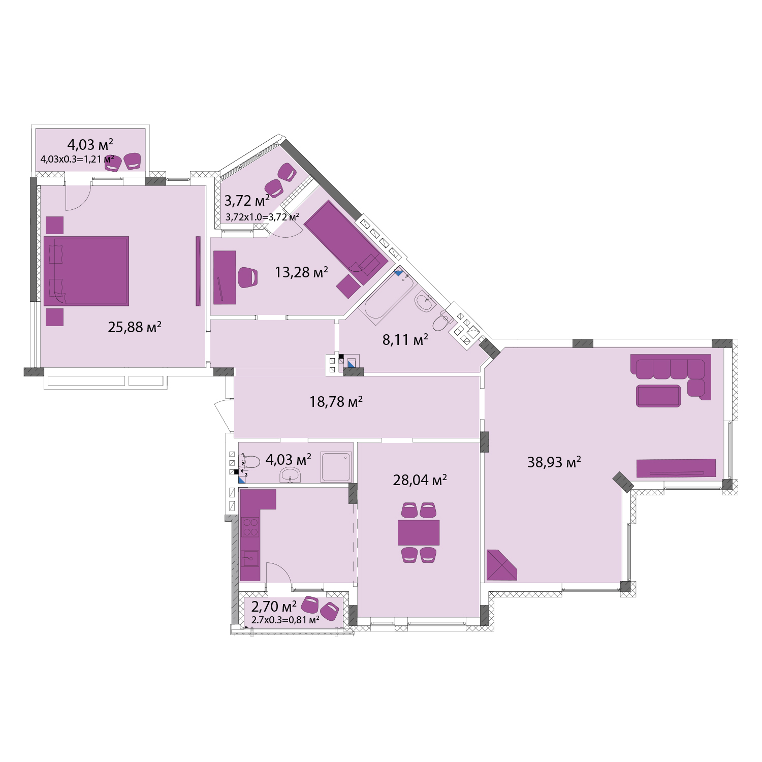 3-комнатная 142.79 м² в ЖК Лавандовый от 20 383 грн/м², г. Бровары