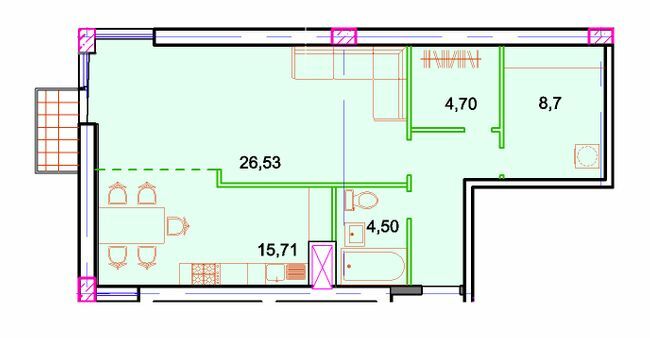 1-кімнатна 70.62 м² в ЖК Central Park від 30 850 грн/м², Дніпро