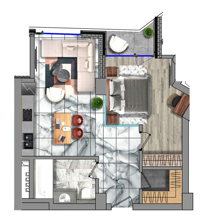 1-комнатная 51 м² в ЖК Aston Hall от 141 950 грн/м², Одесса