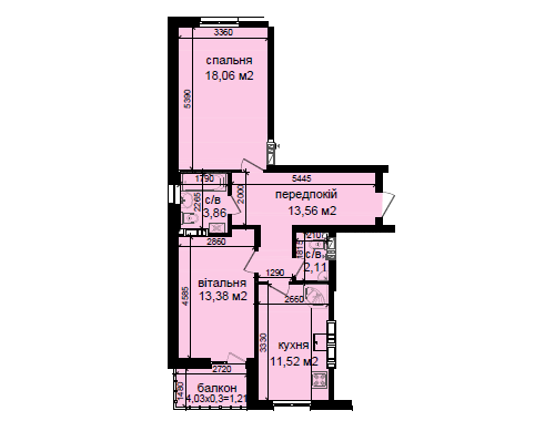 2-комнатная 63.7 м² в ЖК Кришталевi джерела от 53 000 грн/м², Киев