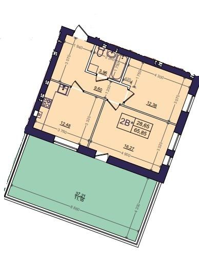 2-кімнатна 65.85 м² в ЖК Емоція від 18 500 грн/м², с. Хотів