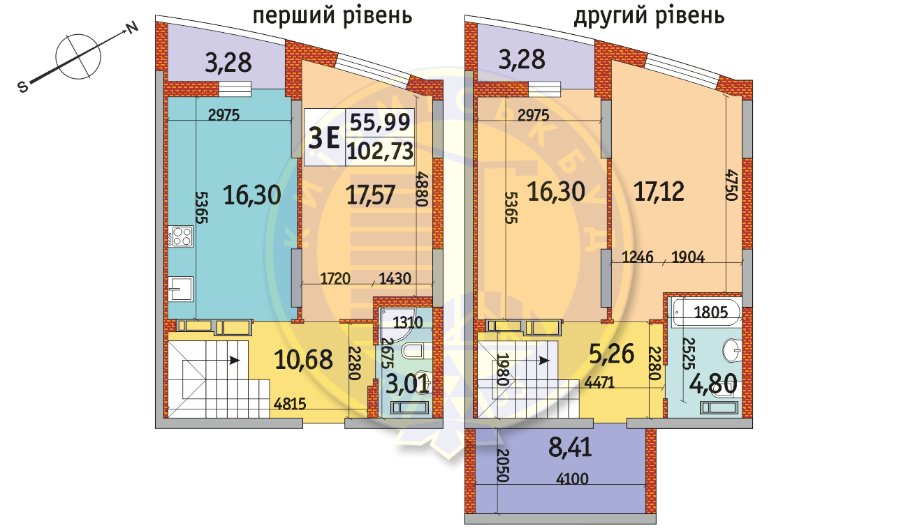 3-кімнатна 102.72 м² в ЖК Райдужний від 24 343 грн/м², Київ