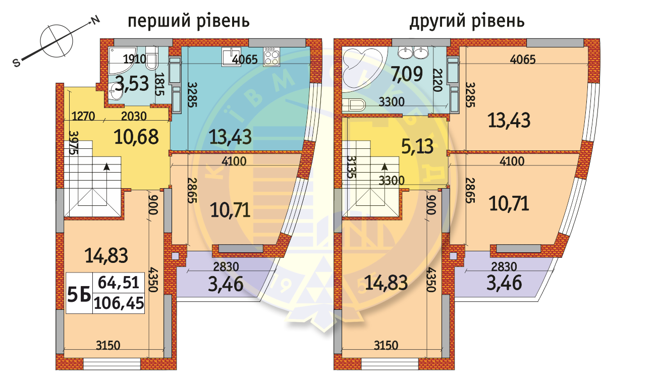 Дворівнева 106.45 м² в ЖК Райдужний від 21 910 грн/м², Київ