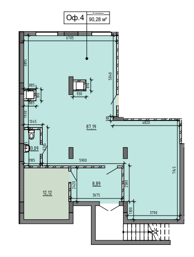 Торговельне приміщення 90.28 м² в ЖК Америка від 22 376 грн/м², Львів