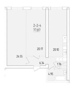 2-комнатная 77.87 м² в ЖК KADORR City от 21 950 грн/м², Одесса