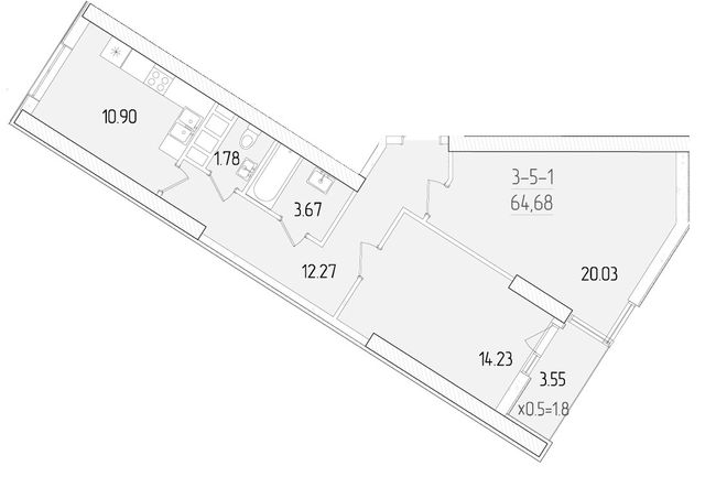 2-кімнатна 64.68 м² в ЖК KADORR City від 26 950 грн/м², Одеса