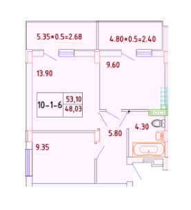 2-комнатная 48.03 м² в ЖК Smart City от 21 000 грн/м², с. Крыжановка