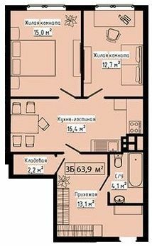 1-кімнатна 63.9 м² в ЖК Курортний від 25 400 грн/м², Одеса
