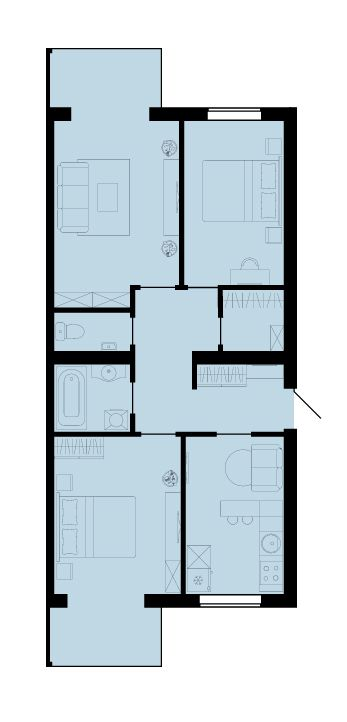 3-комнатная 79.15 м² в ЖК Західний Олімп от 16 200 грн/м², с. Тарасово