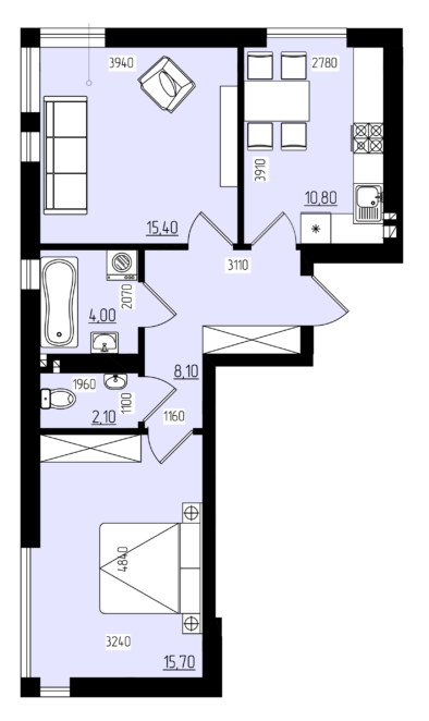 2-кімнатна 56.1 м² в КБ White and Wood від 33 950 грн/м², Чернівці