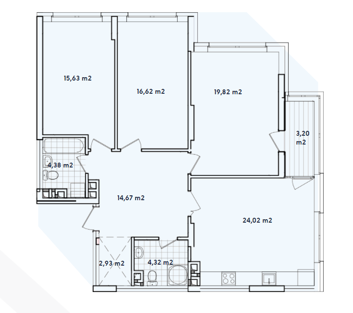 3-кімнатна 105.59 м² в ЖК Варшавський-2 від 23 687 грн/м², Київ