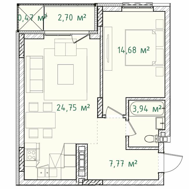 1-кімнатна 54.3 м² в ЖК Illinsky House від 96 165 грн/м², Київ