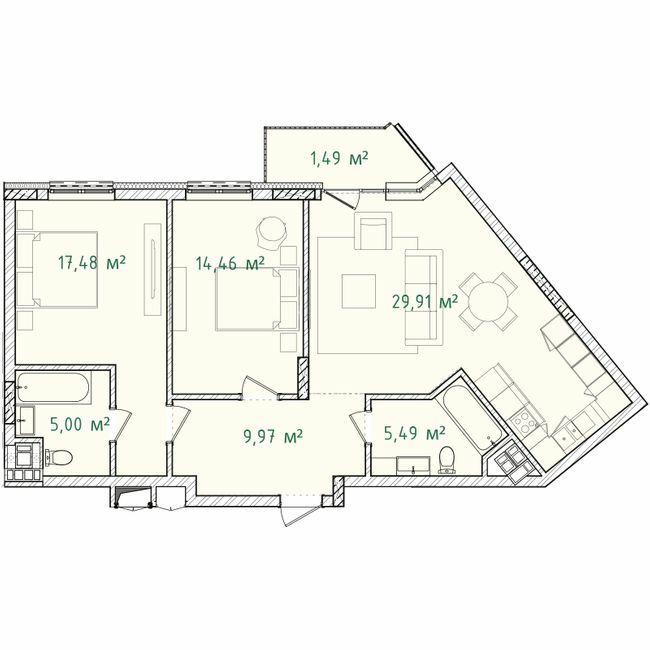 2-комнатная 83.8 м² в ЖК Illinsky House от 93 168 грн/м², Киев