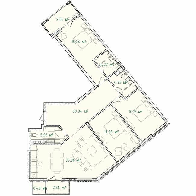 3-комнатная 127.81 м² в ЖК Illinsky House от 90 172 грн/м², Киев