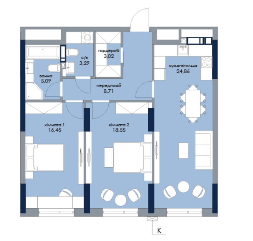 2-комнатная 79.97 м² в ЖК Новый Автограф от 32 750 грн/м², Киев