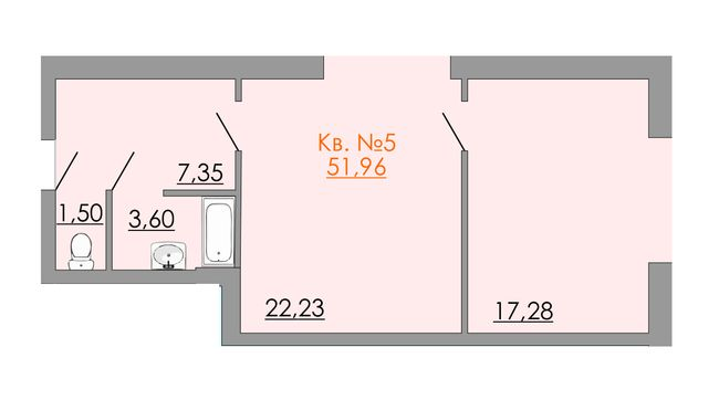 1-кімнатна 51.96 м² в ЖК Європейський квартал від 12 300 грн/м², Житомир