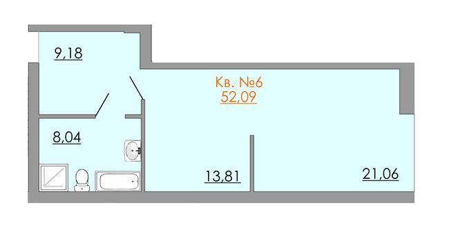 2-комнатная 52.09 м² в ЖК Европейский квартал от 12 300 грн/м², Житомир