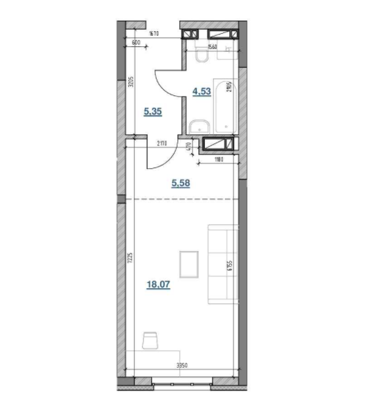 1-комнатная 33.53 м² в ЖК Берег Днепра от 40 387 грн/м², Киев