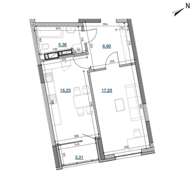 1-комнатная 50.62 м² в ЖК Берег Днепра от 39 075 грн/м², Киев