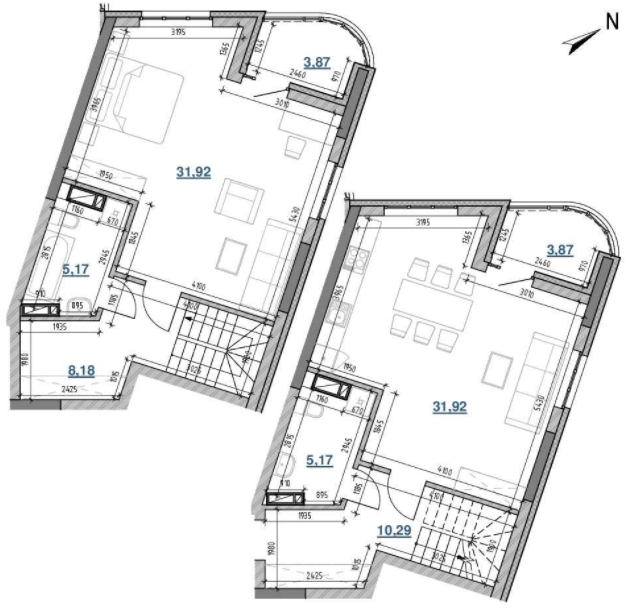 Двухуровневая 100.39 м² в ЖК Берег Днепра от 35 540 грн/м², Киев