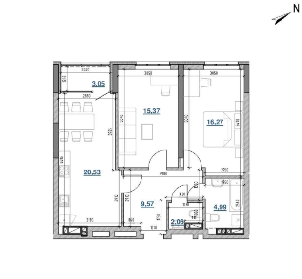 2-комнатная 71.97 м² в ЖК Берег Днепра от 37 150 грн/м², Киев