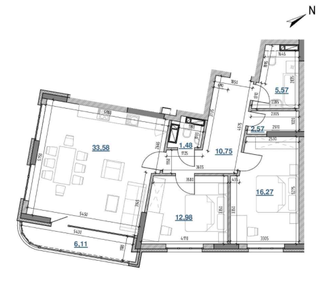 2-комнатная 89.22 м² в ЖК Берег Днепра от 33 219 грн/м², Киев