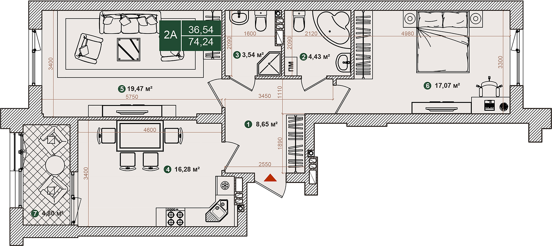 2-кімнатна 74.24 м² в ЖК Forest Park від 22 000 грн/м², Київ