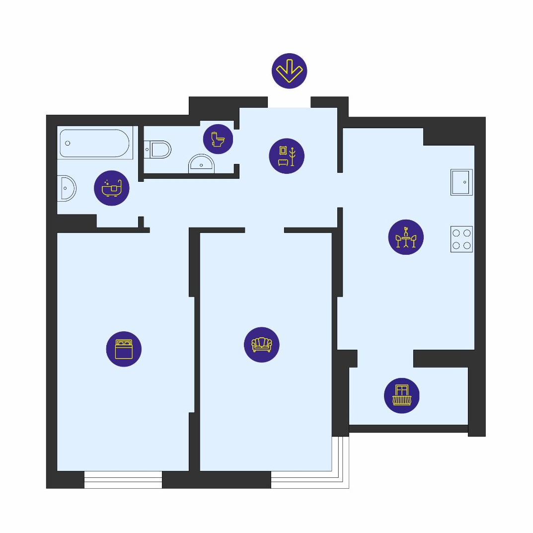 2-комнатная 66.48 м² в ЖК Отрада от 23 015 грн/м², Киев